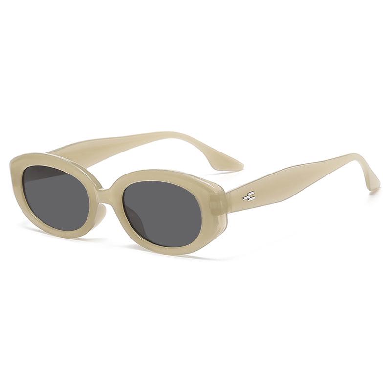 Retro Oval Frame Sunglasses: Slim, High-End Street Style Xiaohongshu Edition