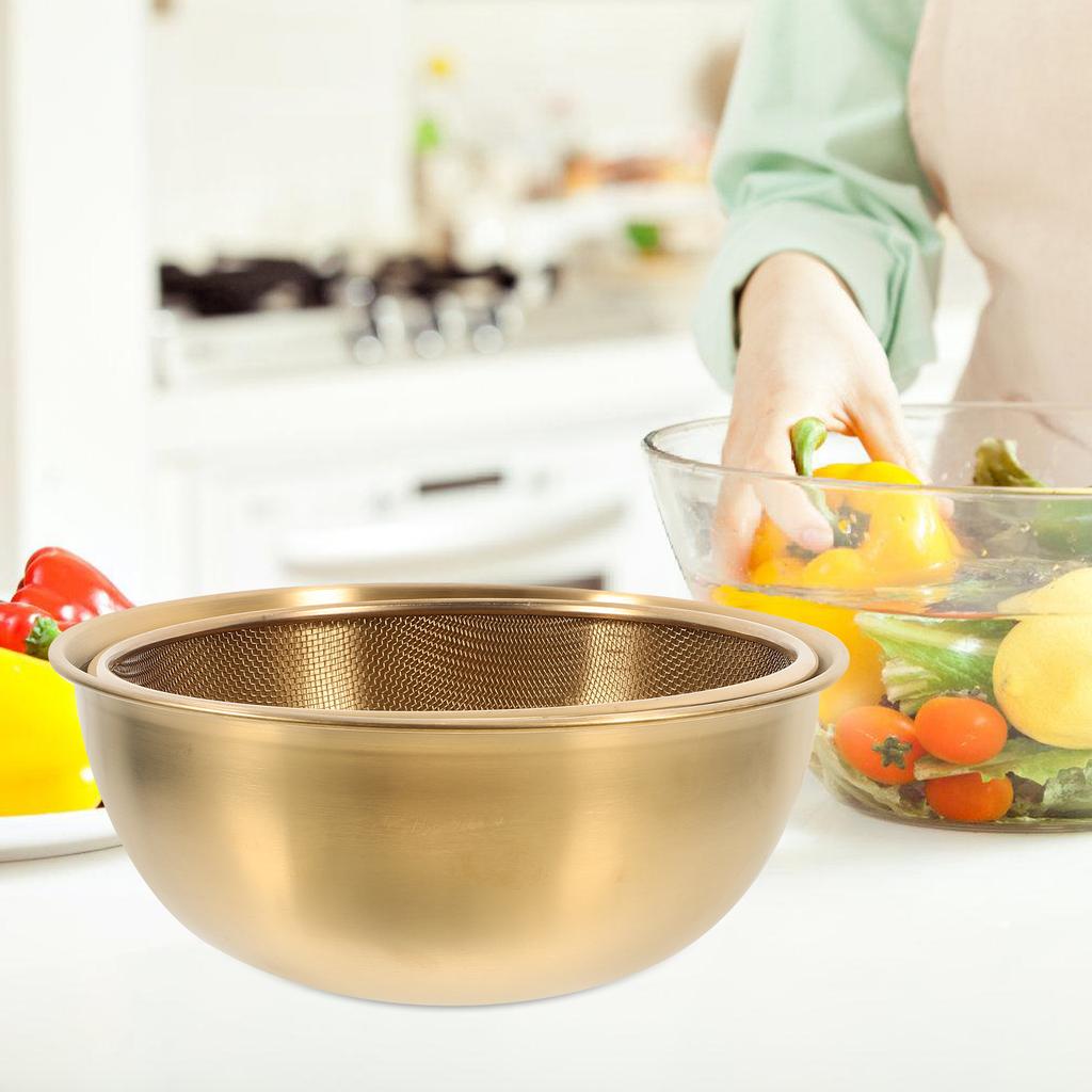 2 st Rostfritt stål Avloppskorg tvättställ Durkslag Korg Sil Durkslag Korg Tvätt Grönsakskorg Metallbassäng Rund