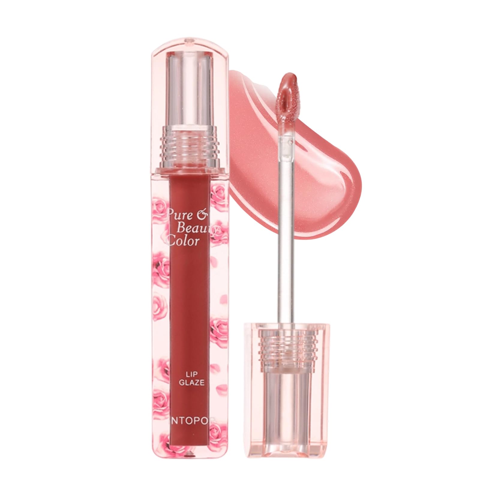 

INTOPOP Lip Gloss: Moisturizing, long-lasting color, smudge-proof, non-smudge lip tint, glossy finish, suitable for natural makeup, creates an