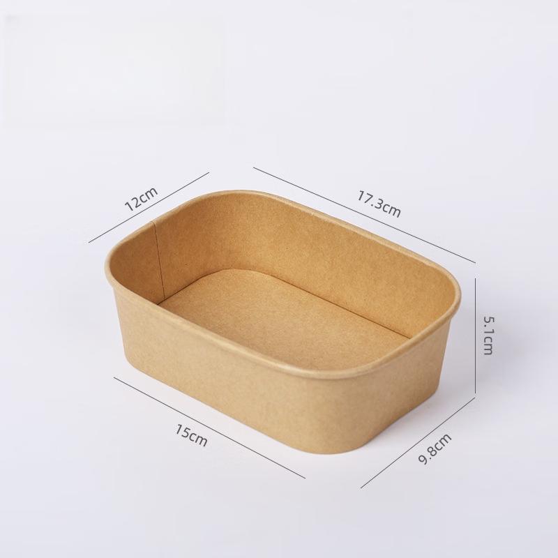 Kraft Paper Rectangular Disposable Lunch Box with Lid