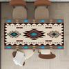Tablecloth 1pc - Geometric Pattern Square Tablecloth, with a rural tribal design, made of woven polyester material.zyc
