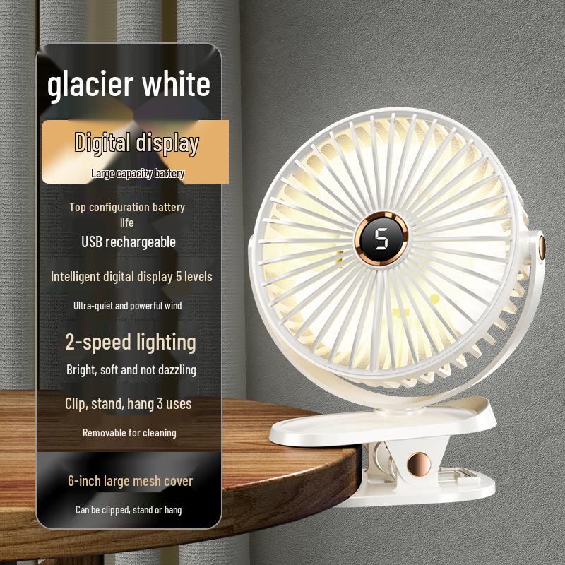 Mini USB Rechargeable Clip-On Desktop Fan for Dorms and Home
