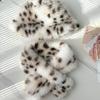 Leopard Print Plush Cap Scarf Set Fluffy Thicken Warm Fisherman Hat  Outdoor Wear