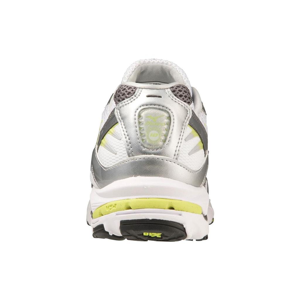 Mizuno Wave Rider 10 Hvit Sunny Lime Unisex Sneakers Sølv D1GA210411