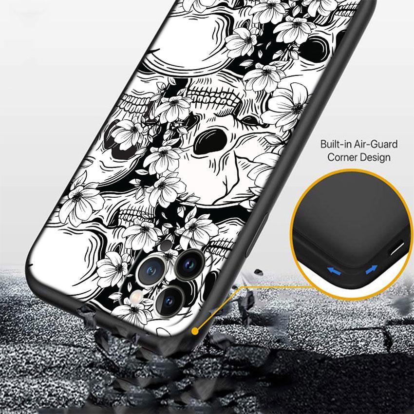 LO87 Skeleton Skull Phone Case for Samsung Galaxy A11 A12 A13 A15 A52S A53 A55 A56 A70 A71 A72 A73 F06 F16 F56 S10 Plus S10e