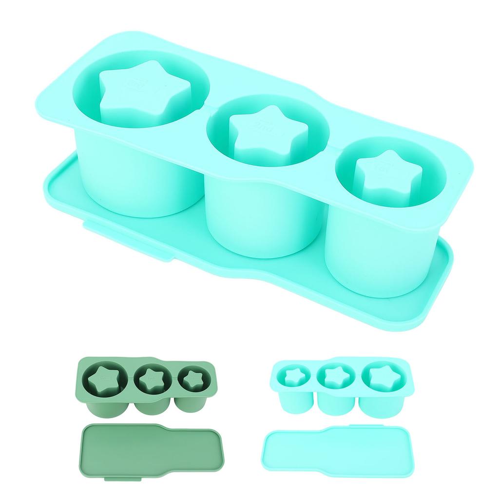 Silicone Ice Cube Tray for Universal Tumbler Cup 20 30 40oz 3 Star Shaped Hollow Ice Mold Maker with