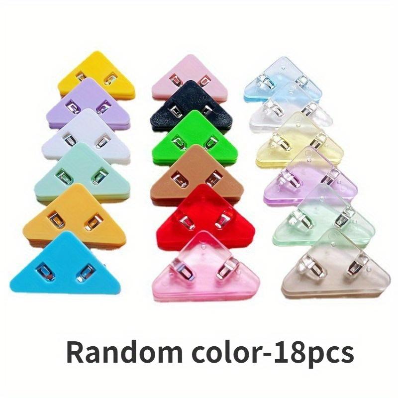 Kawaii 18pcs Triangle Corner Clips File Paper Clips File Index Photo Clamp Page Holder Korean Stationery Office Desk Organizer