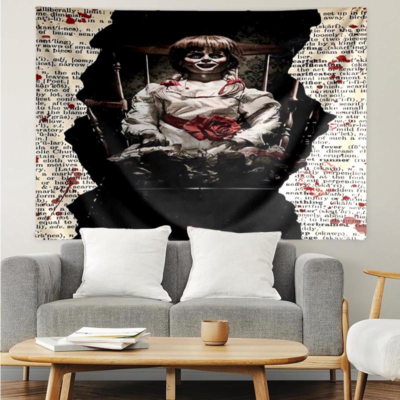 Halloween-horror Print Tapestry, Backdrop, Easy Setup, Ideal for Bedroom, Office & Living Room, with Aesthetic Wall Hanging Decor.