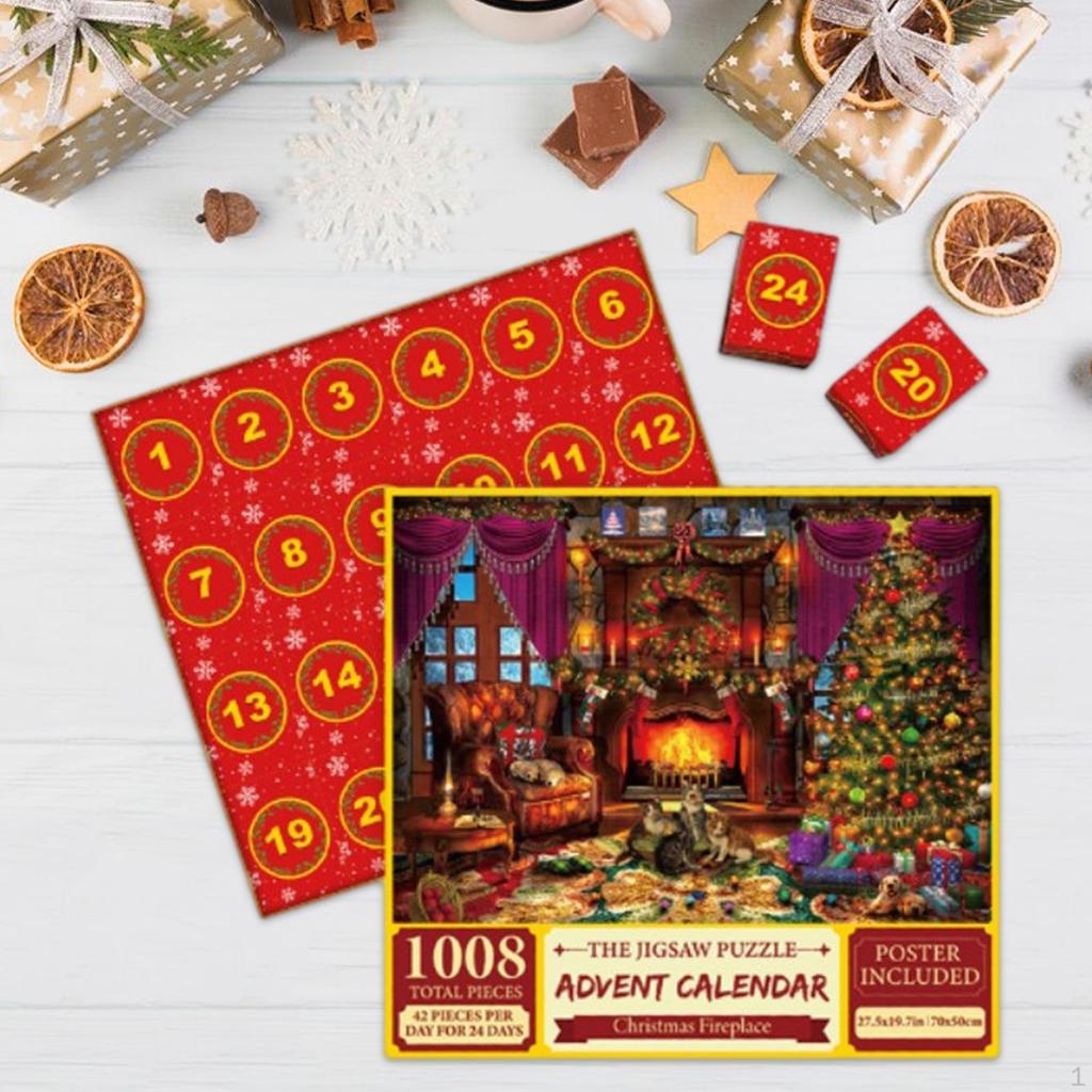 1008 Piece Puzzle Merry Christmas Gifts 24 Days of Advent in Boxs Adults