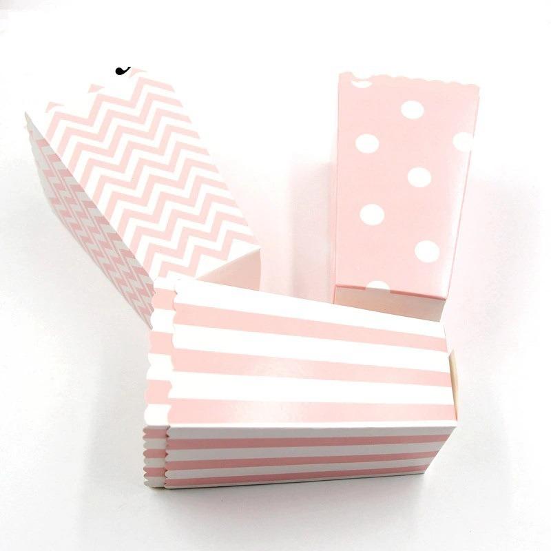 Striped Ripple Dot Popcorn Box Creative Birthday Party Decora Festival Carnival Snack Cup Children's Anniversary Gift Packag Handheld Popcorn Bucket