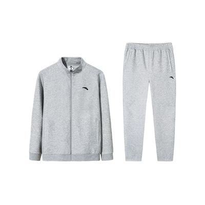 Zipper Solid Color Stand Collar Versatile Jacket And Mid Waist Long Pants Casual Sports Suit Men Suit 952537204-6