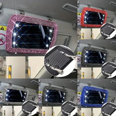 Diamant Kristall Auto Sonnenblende Dekoration Spiegel Auto Frauen Make-up Spiegel Sonnenblende Rückspiegel Kosmetikspiegel Bling Autozubehör