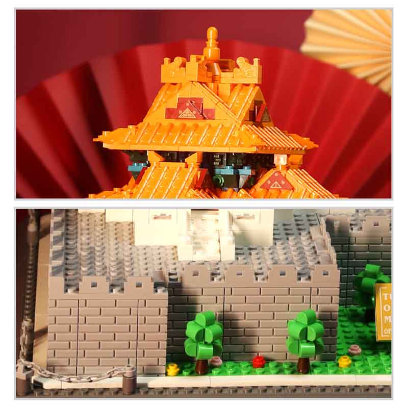 Moc 1252Pcs Creative Beijing Forbidden City Corner Tower Urban Street View Building Block Diy Model Children'S Puzzle Toy