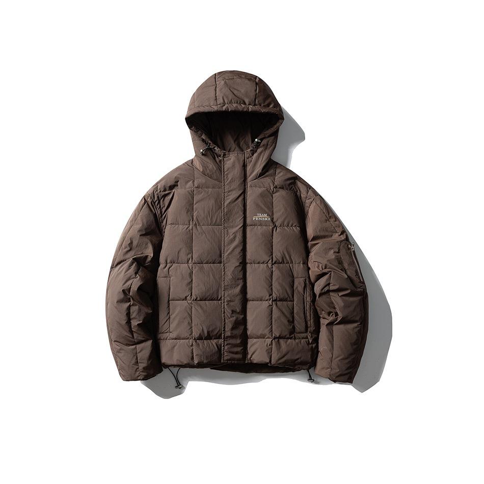 

CROWD CITY Men s Retro Plaid Quilted Down Jacket - Winter Warm Hooded Coat Y622 L