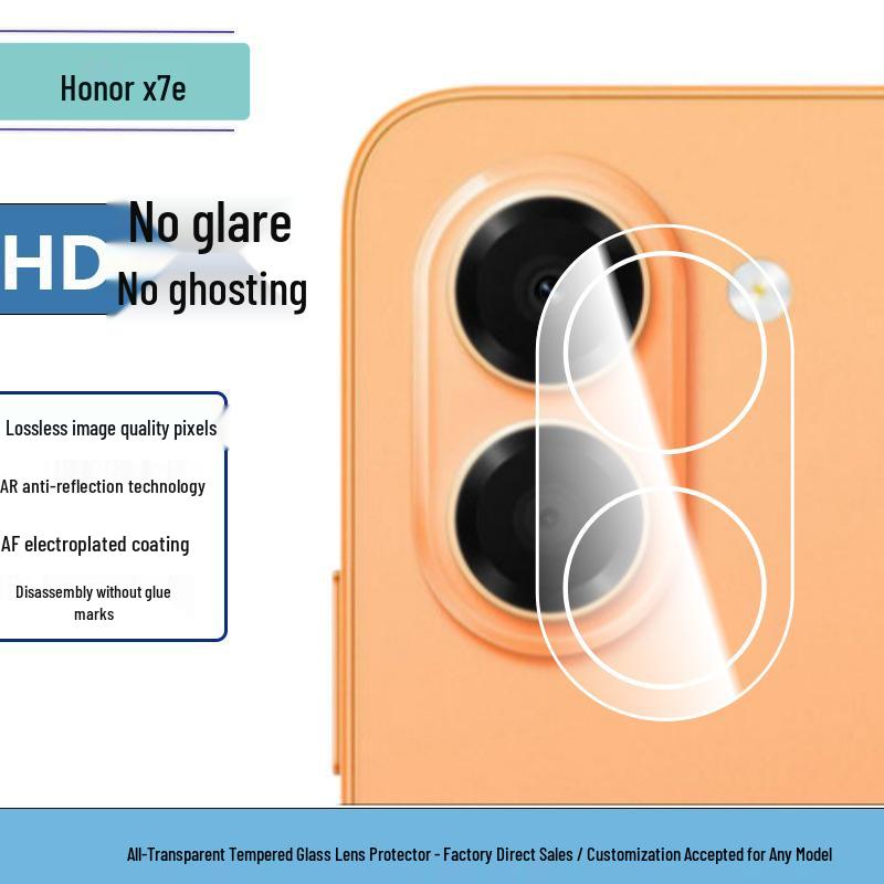 Honor X7E HD Anti-Peep Tempered Glass Screen Protector with Transparent Silk Lens Film