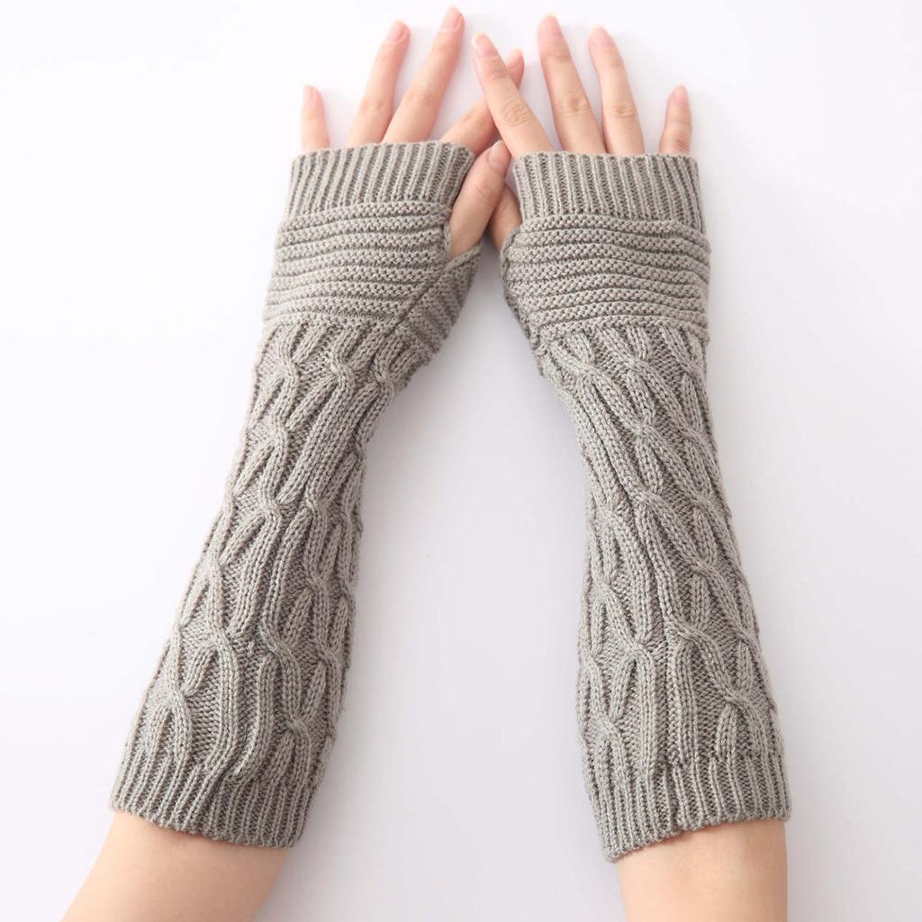 Wool Gloves New Autumn and Winter Knitted Fingerless Sleeves for Men and Women Warm Pile Wristbands Fake Sleeves