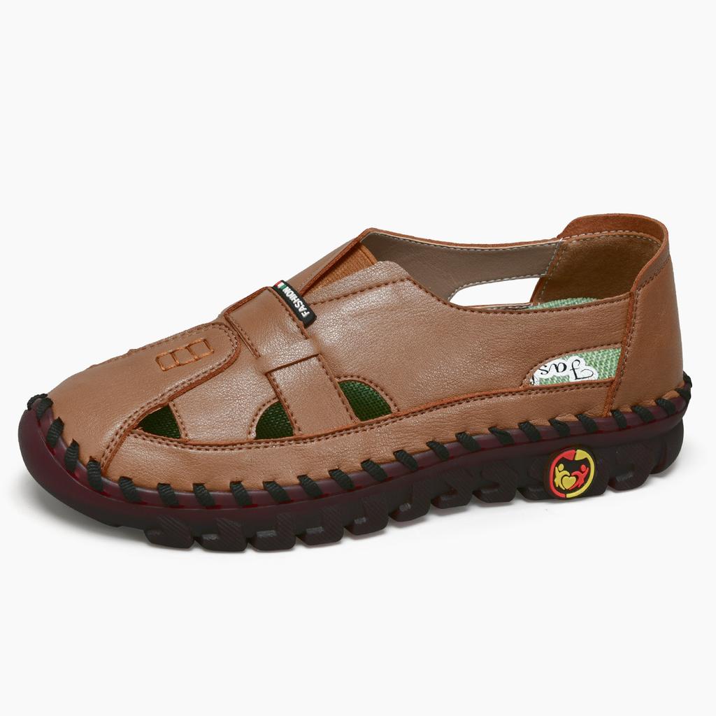 2025 popular hand-stitched women's shoes beef tendon soft-soled mother shoes flat-soled sandals single shoes casual shoes