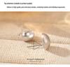 Banyan Tree S925 Silver Retro Frosted Ball Earrings for Women - Autumn/Winter Style