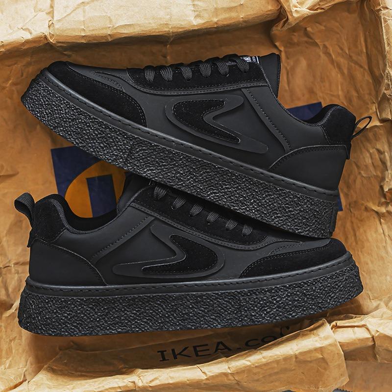 

Spring and Autumn platform sports casual shoes men s velvet thickened warm cotton shoes leather surface student board shoes cold resistant men s shoes 39