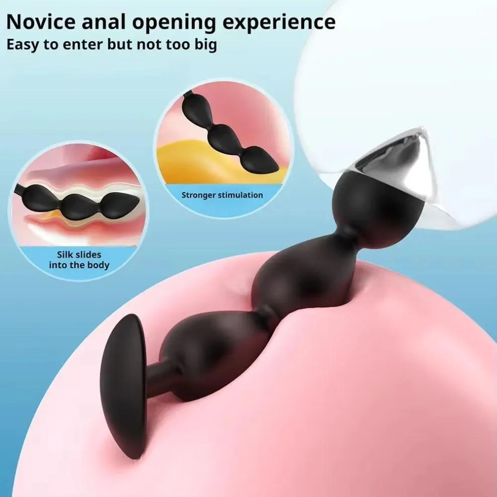 Wearable Anal Plugs With Steel Balls Inside Anal Beads Butt Plug Fake Dildo Analplug Buttplug Butplug Adult 18 Sex Toy For Women