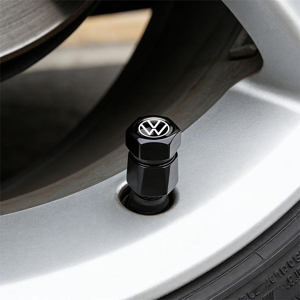 4Pcs Car Styling Wheel Tyre Valve Cap Metal Cover For Volkswagen VW R Caddy GTI Lavida 4MOTION GTD Touran Polo Rline Tiguan Bora Zk9