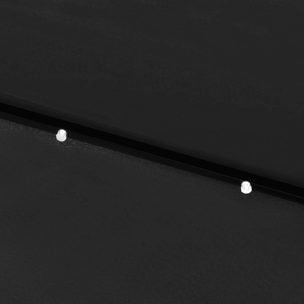 Solar Powered LED Sun Umbrella with Steel Pole Black 2x3 M