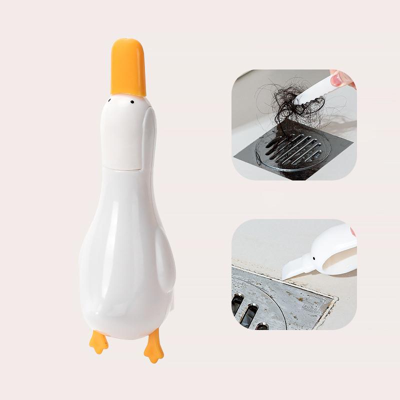 Nástroje na čištění kuchyňského dřezu Nástěnný klip na odpadky Pinzeta Nástroj na čištění vlasů Roztomilá kachnička Klipy na vlasy do koupelnového dřezu