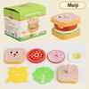 1 Set Learning Educational Montessori Toy Children Pretend Play Wooden Hamburger Sandwich Kit Kids Kitchen Toys