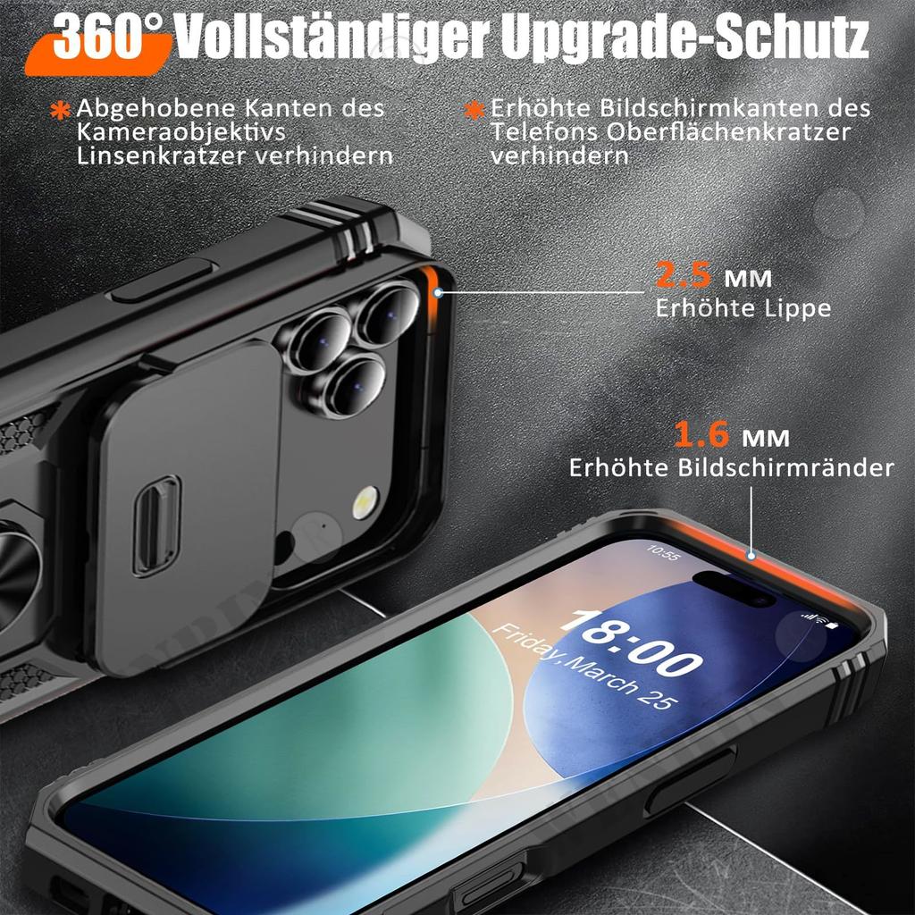 Case For For Iphone 17 Pro Max 16 1 14 13 12 11 Pro Max Mini Plus 17e 16e Heavy Duty with Camera 360 Degree Kickstand Cover