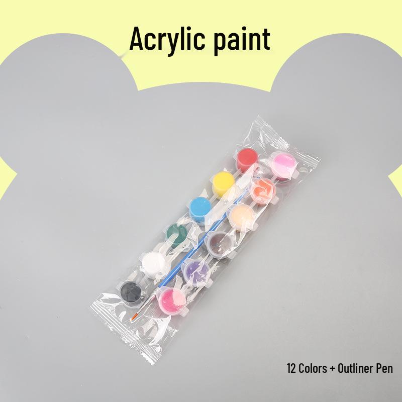 12-Color 3ml Acrylic Paint Set for Kids' DIY Art Projects and Graffiti