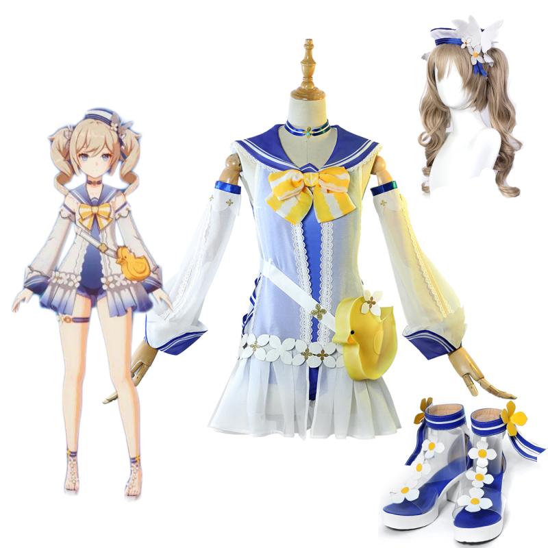 Barbara Gunnhildr Cosplay Costume Barbara Swimsuit Boots Hairs Full Set Cosplay
