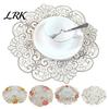 Washable Fabric Placemat Placemat, with Hollow Embroidery Round Coasters, Foldable Protection from Pattern Heat Stains And Scratches Table Mat