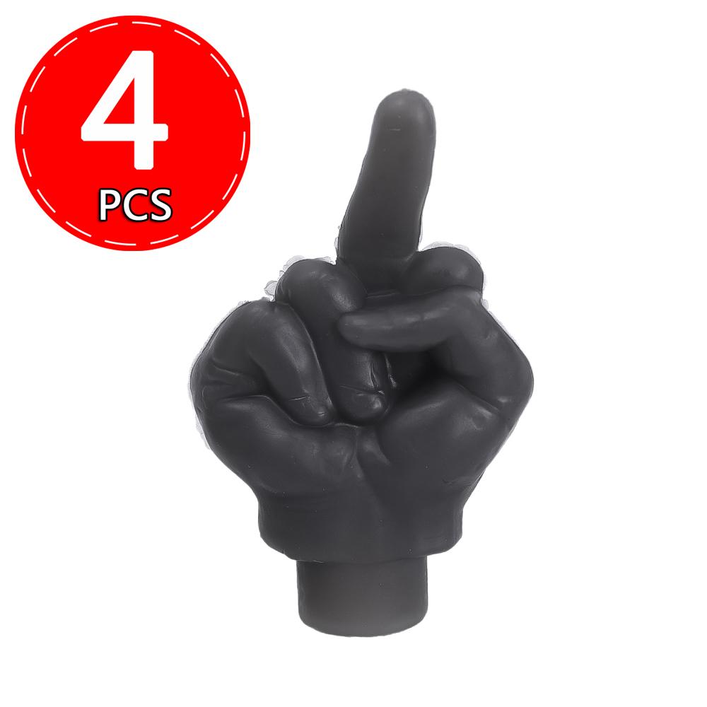 Luminous Valve Caps Middle Finger Style Tire Valve Dust Caps Dustproof Tire Cap Fluorescent Night Glowing Valve Stem Caps Decors