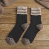 Dicke Frottee-Wollsocken für Damen für Herbst und Winter mit gestreiftem, gepunktetem Garn, warme Weihnachtssocken 