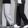 Korean-Style Plus Size Fleece-Lined Sweatpants for Students - Loose, Straight-Leg Casual Pants for Autumn/Winter.
