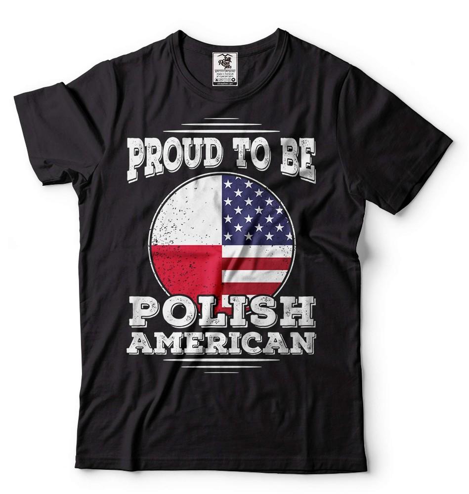Горжусь быть польским американцем Футболка Польша Патриотическая футболка Футболка с национальным флагом Польши Унисекс Футболка S