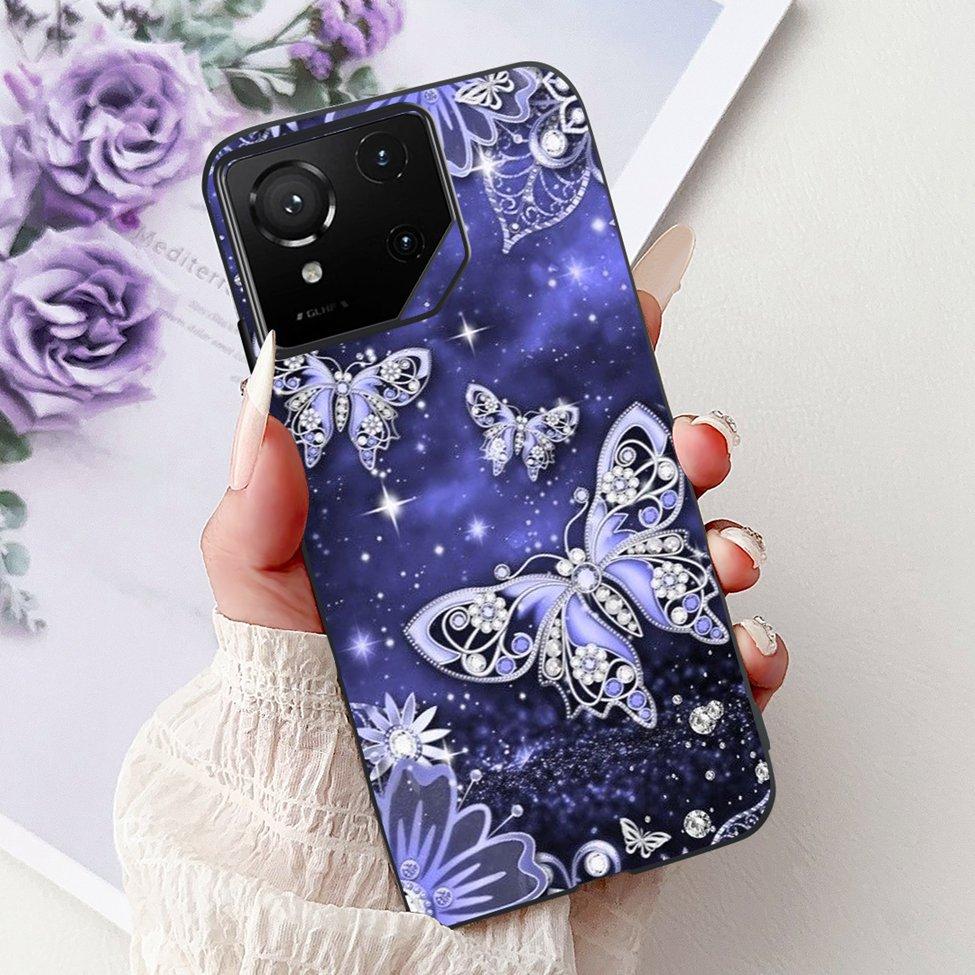 For Asus ROG Phone 9 Pro Back Cover For Asus ROG Phone 9 Case Silicone Cute Cat Luxury Love Funny Painted Shockproof Bumper