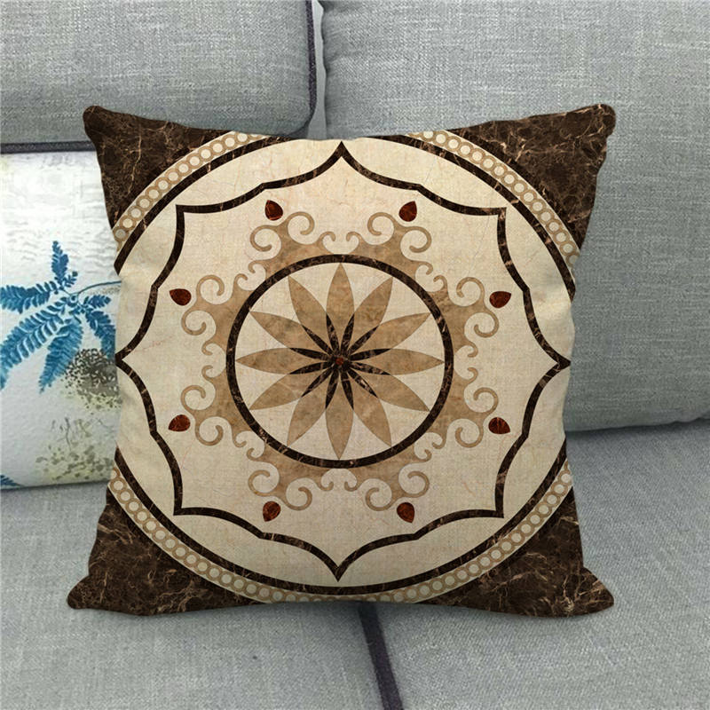 Home Decor Colorful Mandala Pattern Digital Print Pillowcases Pattern Cushion Cover Suitable for Sofa Bedroom Car Pillow Cover