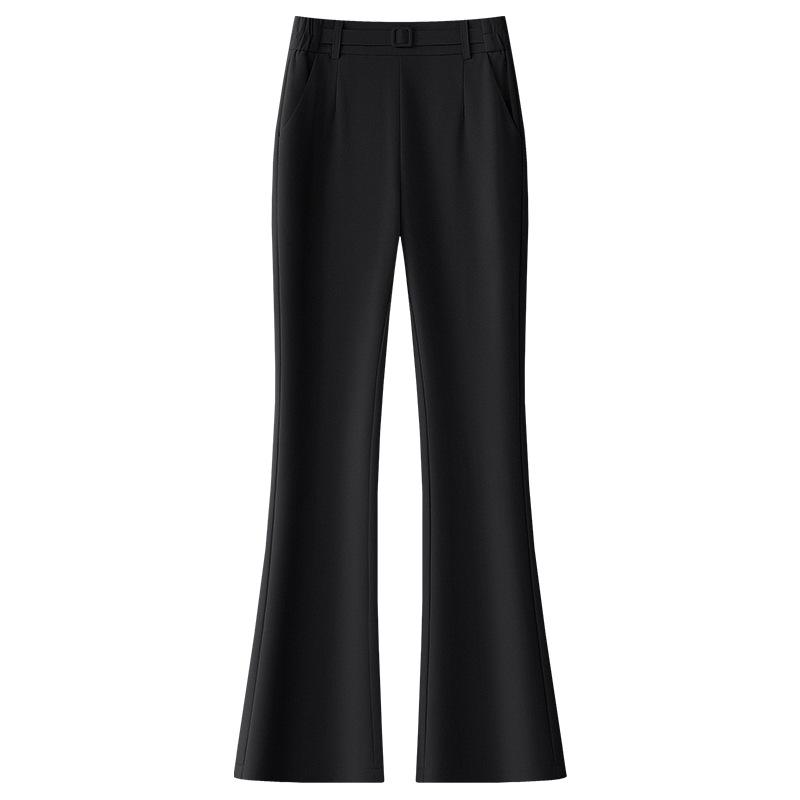 

Summer 2025 Women s Apricot High-Waist Slimming Drapey Micro-Flare Floor-Length Pants S чорний