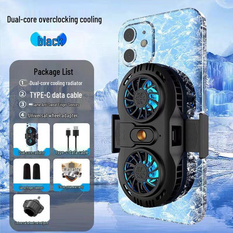 Semiconductor Phone Cooler & Magnetic Tripod with Dual Fill Lights for Streaming