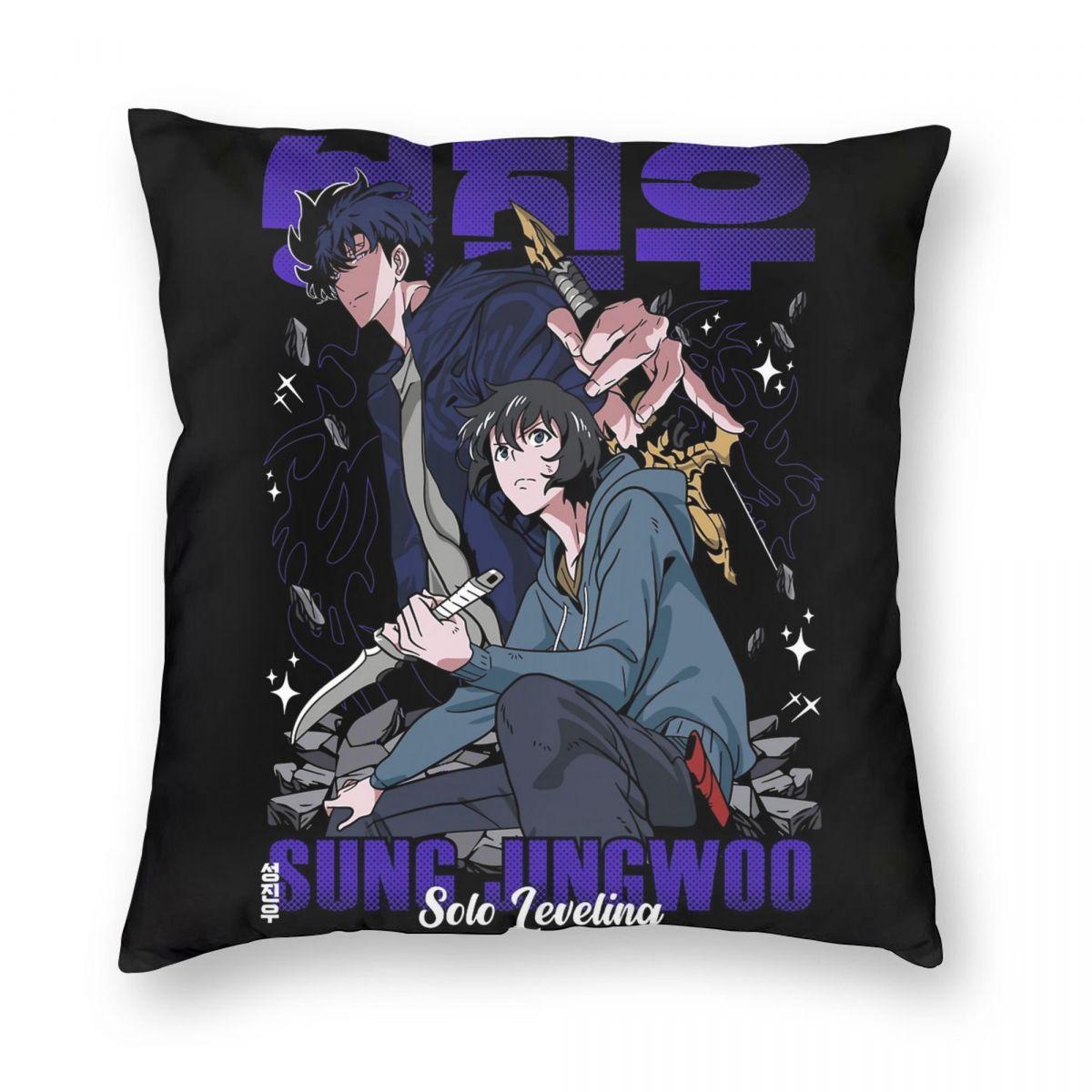 

Anime Solo Leveling Shadow Master Pillowcase Soft Polyester Cushion Cover Decorative Throw Pillow Case Cover Living Room 12x12Inch