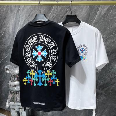 8708 Zomer Nieuw Hoge Kwaliteit Katoen Ronde Hals Los Groot Formaat Heren en Dames T-shirt Koppel T-shirt
