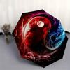 Yin Yang Cosmic Balance: Celestial Harmony Design Umbrella, Cute Umbrella with Cute Design, Portable 3-Fold Compact Umbrella for Men & Women, Valentin