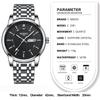 NIBOSI Men's Classic Silver Stainless Steel Wristwatch Waterproof Analog Metal Band Casual Gift Date and Day Fluorescent Watch