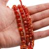 Red Beads Round Carnelian Natural Banded Agat Natural Stone Charm Beads For Jewelry Making DIY Bracelet Necklace 4 6 8 10 12 Mm