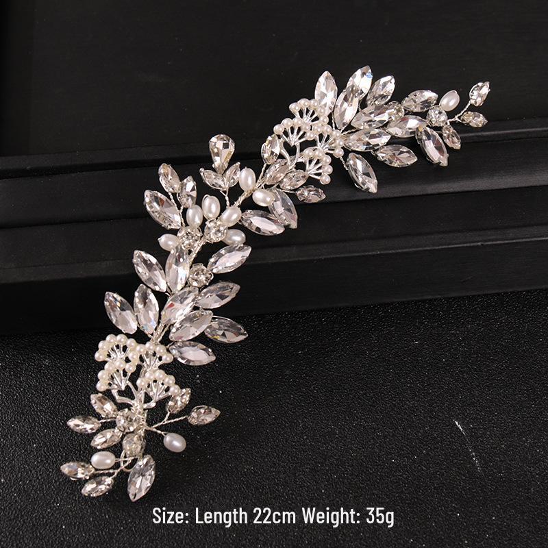 

Свадебная повязка на голову со стразами и жемчугом - аксессуары для волос в европейском и американском стиле