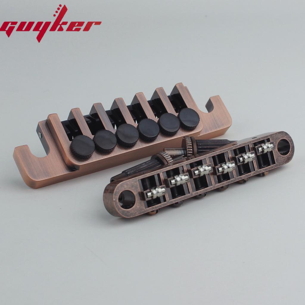 Guyker Tune-O-Matic Roller-Sattel-Gitarrenbrücke Gm005 + Vintage Tp6 Saitenhalter Fünf Farben Erhältlich