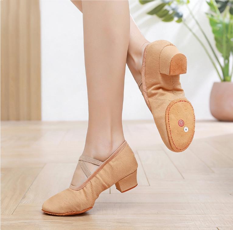 Ballet Dancing Shoes for Women Low Heel Genuine Leather Girls Ballet Jazz Dance Shoes Belly Yoga Teachers's Shoe