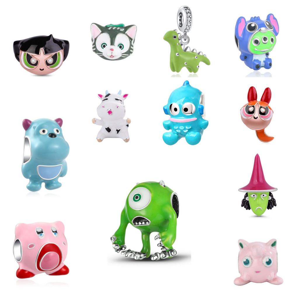 Copper Metal Charm Bead Component dropper mouse rabbit cow dinosaur animation Pendant Bead Component,Compatible With European Authentic Original