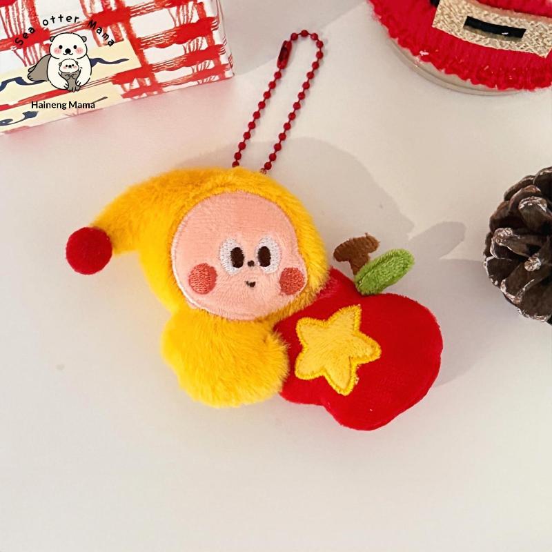 Cute Christmas Plush Doll Keychain Mini Soft Stuffed Figure Pendant For Bag Decor Christmas Gifts Holiday Party Ornaments